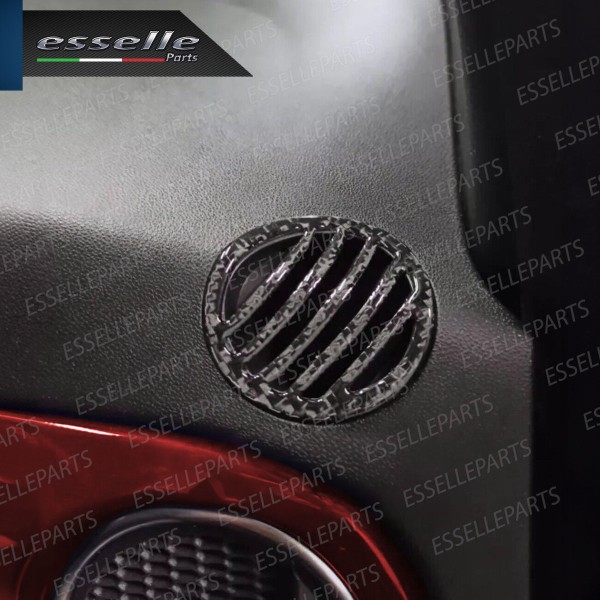 COPPIA COVER GRIGLIE ARIA CRUSCOTTO IN CARBON LOOK PER ABARTH 500 595 695
