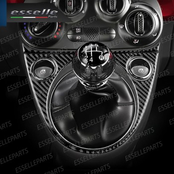 INSERTO CONSOLE CENTRALE LEVA CAMBIO ALZACRISTALLLI IN CARBON LOOK PER FIAT 500