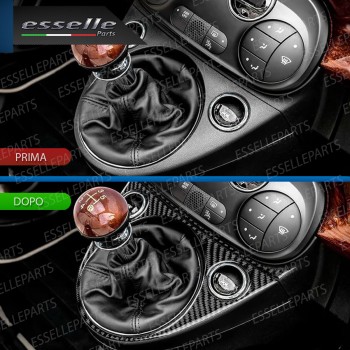 INSERTO CONSOLE CENTRALE LEVA CAMBIO ALZACRISTALLLI IN CARBON LOOK PER ABARTH 500 595 695