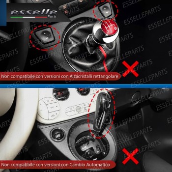 INSERTO CONSOLE CENTRALE LEVA CAMBIO ALZACRISTALLLI IN CARBON LOOK PER ABARTH 500 595 695