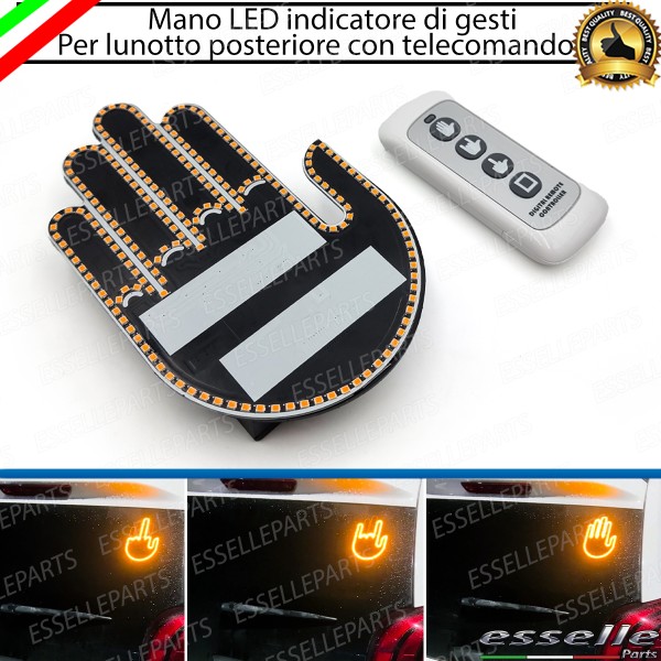 Mano Led Gesti Corna Dito Medio Mano Lunotto Posteriore Auto Con Telecomando