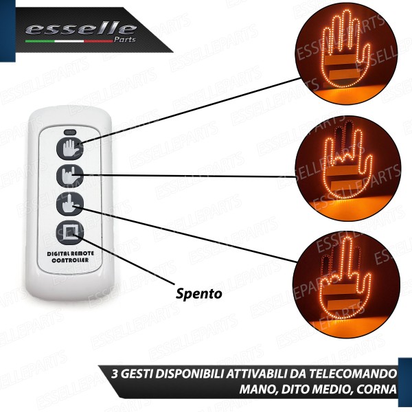 Mano Led Gesti Corna Dito Medio Mano Lunotto Posteriore Auto Con Telecomando