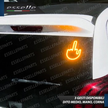 Mano Led Gesti Corna Dito Medio Mano Lunotto Posteriore Auto Con Telecomando Mano Led Gesti Corna Dito Medio Mano Lunotto Posteriore Auto Con Telecomando