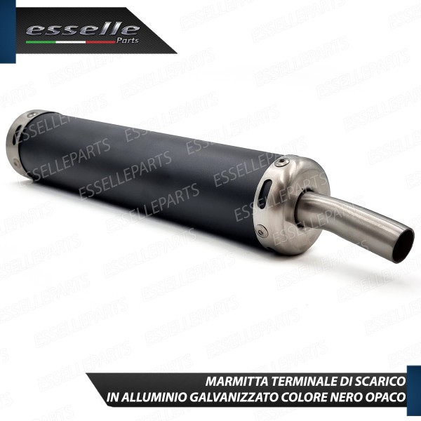 Marmitta Silenziatore Scarico Specifico Per Moto 2 Tempi 50 - 250 cc Nero Opaco