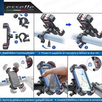 Supporto Portacellulare Moto Porta Cellulare Smartphone Per Manubrio