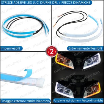 Coppia Strisce Led Luci Diurne DRL + Frecce Dinamiche per Moto,Scooter,Quod BMW