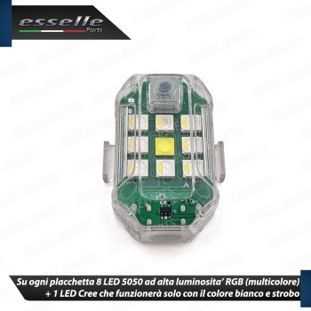 Coppia Placchette Led Rgb Multicolor Luce Fissa o Strobo Per Esterno Moto Scooter Coppia Placchette Led Rgb Multicolor Luce Fissa o Strobo Per Esterno Moto Scooter