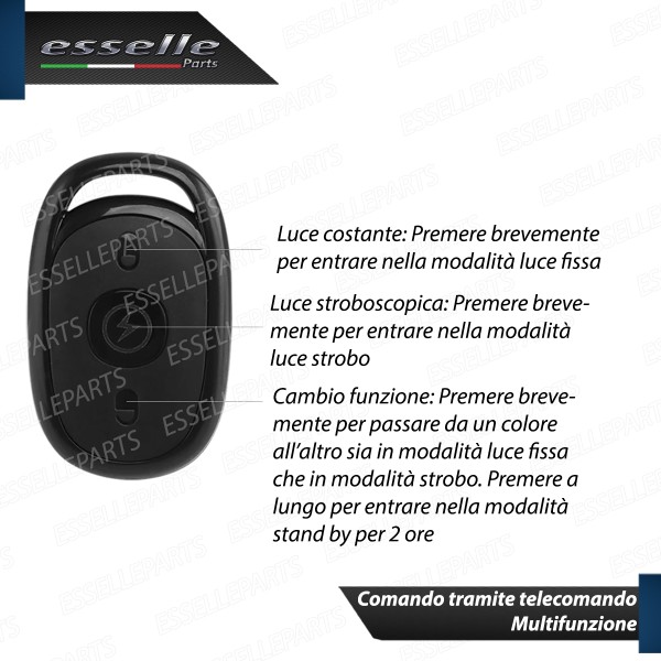 Coppia Placchette Led Rgb Multicolor Luce Fissa o Strobo Per Esterno Moto Scooter