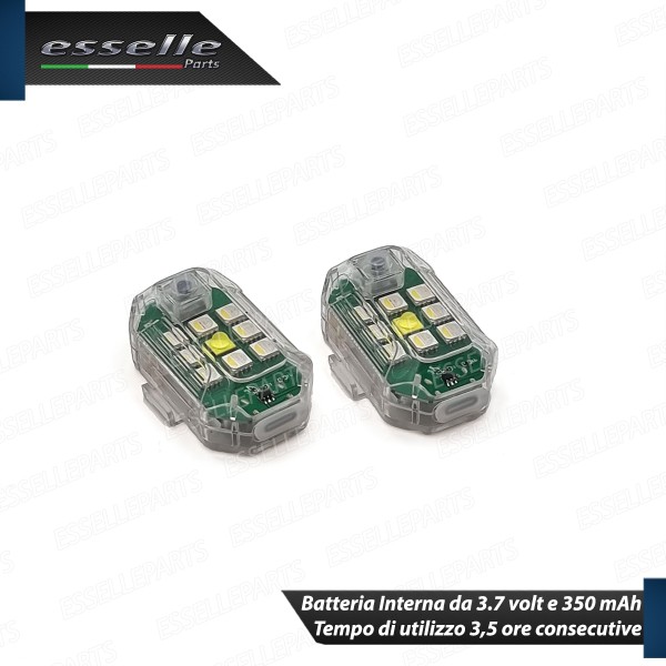 Coppia Placchette Led Rgb Multicolor Luce Fissa o Strobo Per Esterno Moto Scooter