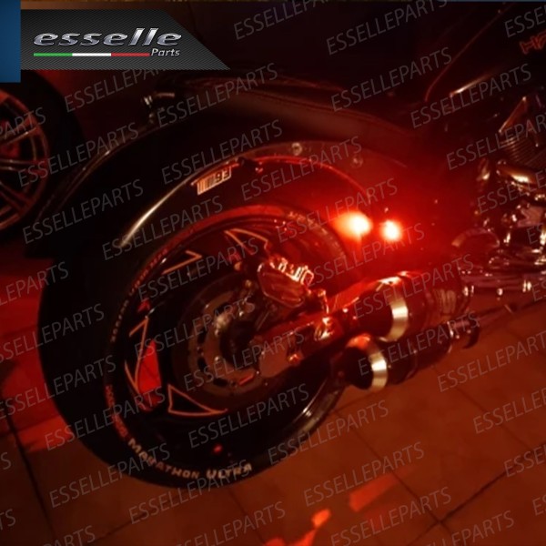 Coppia Placchette Led Rgb Multicolor Luce Fissa o Strobo Per Esterno Moto Scooter