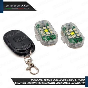 Coppia Placchette Led Rgb Multicolor Luce Fissa o Strobo Per Esterno Auto Coppia Placchette Led Rgb Multicolor Luce Fissa o Strobo Per Esterno Auto
