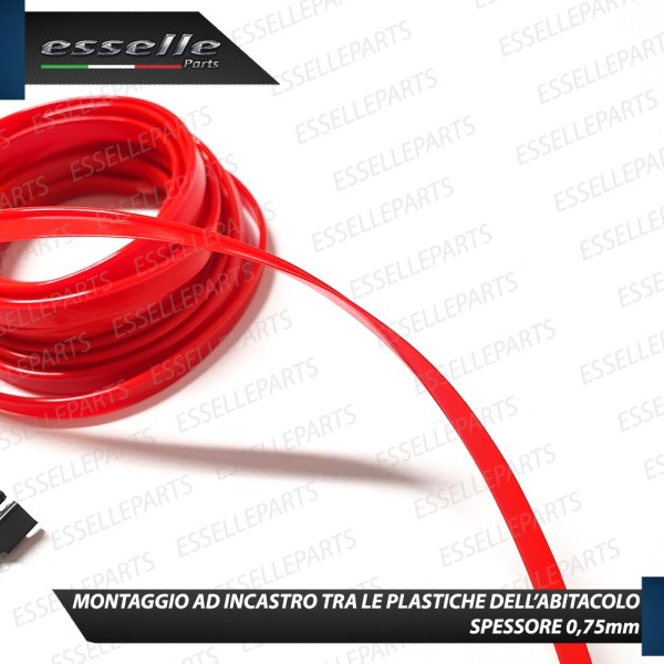 Kit led interni luce ambiente fibra ottica AMBIENT LIGHT - Colore ROSSO per AUDI A4 B6