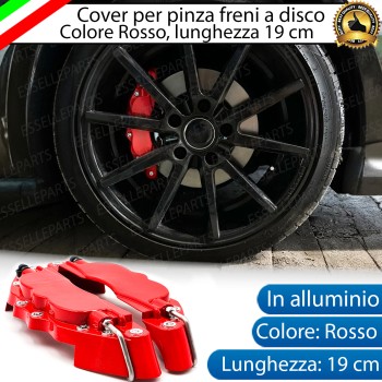 Set Cover Copri Pinze Freni A Disco Rosso 19cm In Alluminio Tuning Universali Set Cover Copri Pinze Freni A Disco Rosso 19cm In Alluminio Tuning Universali
