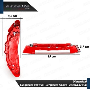 Set Cover Copri Pinze Freni A Disco Rosso 19cm In Alluminio Tuning Universali Set Cover Copri Pinze Freni A Disco Rosso 19cm In Alluminio Tuning Universali