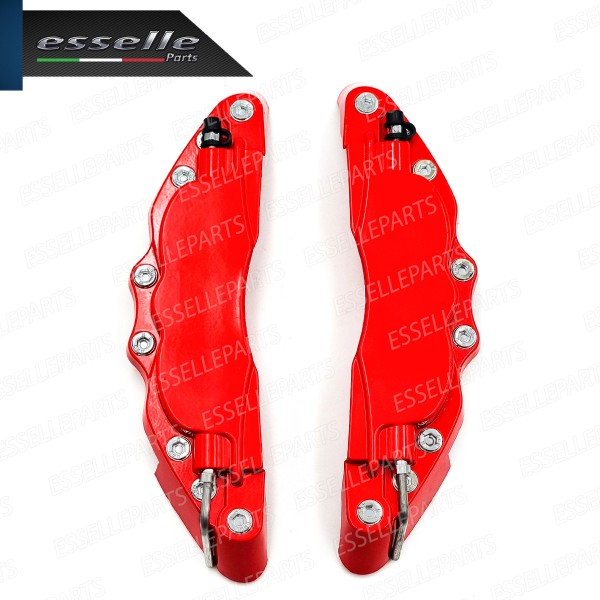 Set Cover Copri Pinze Freni A Disco Rosso 19cm In Alluminio Tuning Universali