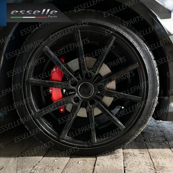 Set Cover Copri Pinze Freni A Disco Rosso 19cm In Alluminio Tuning Universali