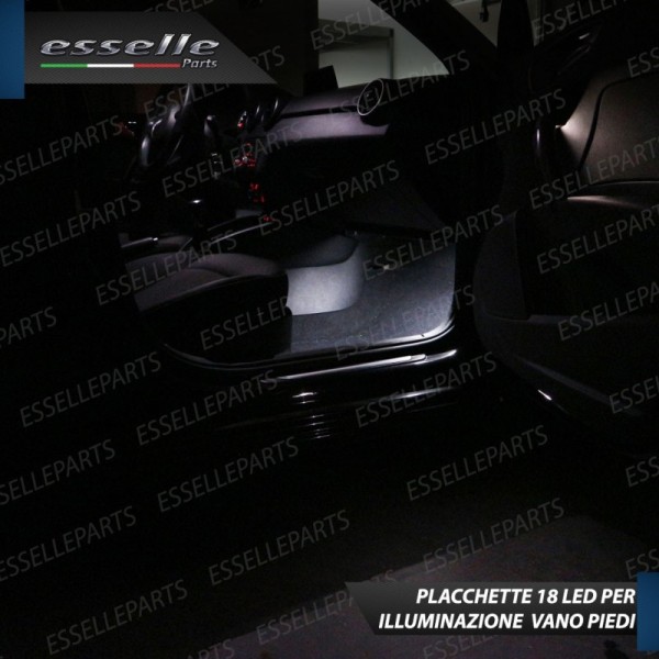 Coppia Placchette da 18 LED Vano Piedi per Audi A5 8T COLORE BIANCO GHIACCIO