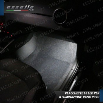 Coppia Placchette da 18 LED Vano Piedi per Audi A6 C5 COLORE BIANCO GHIACCIO