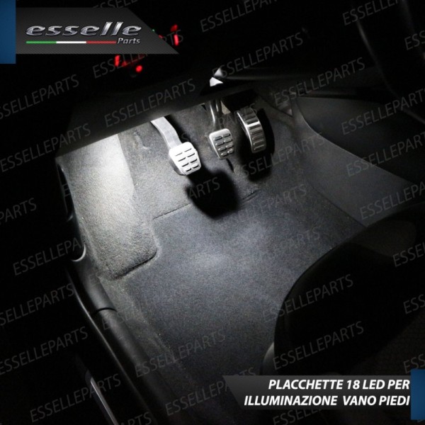 Coppia Placchette da 18 LED Vano Piedi per Volkswagen Scirocco COLORE BIANCO GHIACCIO