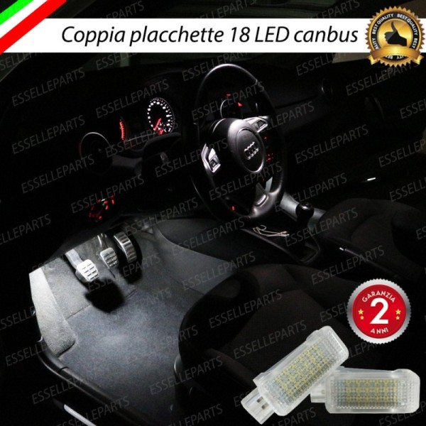 Coppia Placchette da 18 LED Vano Piedi per Volkswagen Touareg 7P COLORE BIANCO GHIACCIO