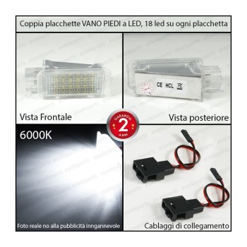 Coppia placchette LED Vano piedi da 18 Led Audi A8 D3 COLORE BIANCO GHIACCIO Coppia placchette LED Vano piedi da 18 Led Audi A8 D3 COLORE BIANCO GHIACCIO