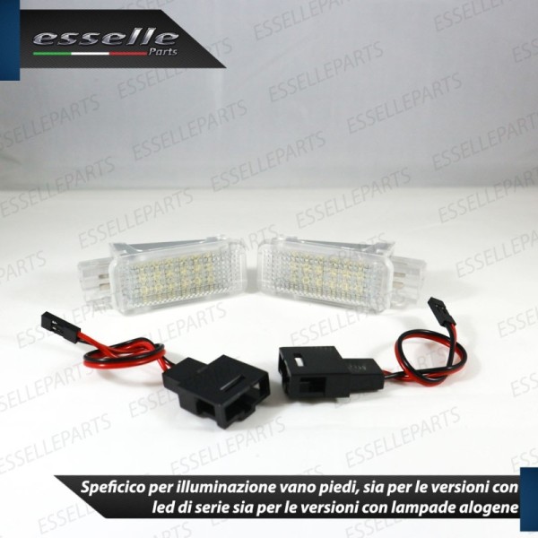 Placchette Vano Piedi LED per Audi A6 C6 COLORE BIANCO GHIACCIO