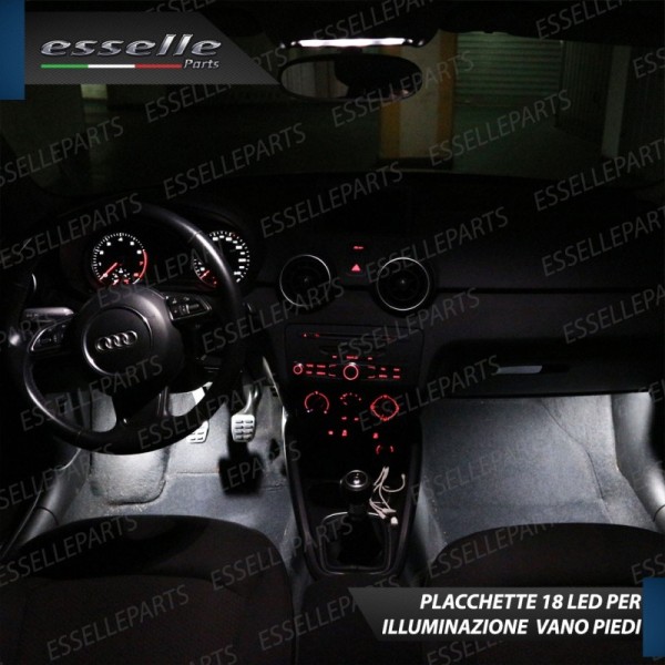 Placchette Vano Piedi LED per Audi A6 C6 COLORE BIANCO GHIACCIO