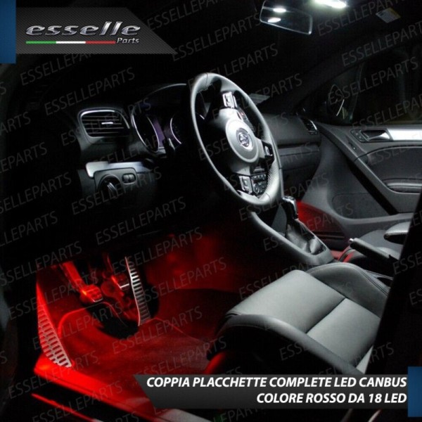Placchette Vano Piedi LED per Audi A6 C6 COLORE ROSSO