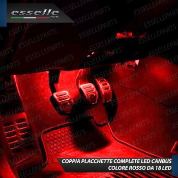 Placchette Vano Piedi LED per Audi A6 C6 COLORE ROSSO Placchette Vano Piedi LED per Audi A6 C6 COLORE ROSSO