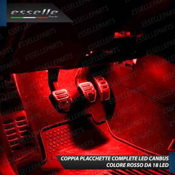 Coppia Placchette da 18 LED Vano Piedi per Audi Q5 COLORE ROSSO