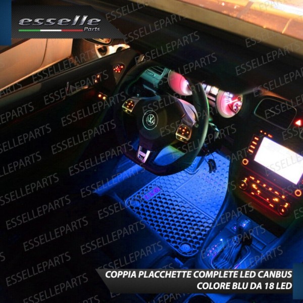 Coppia Placchette da 18 LED Vano Piedi per Audi A1 8X COLORE BLU