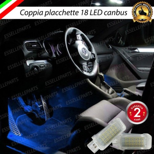 Coppia Placchette da 18 LED Vano Piedi per Audi A6 C6 COLORE BLU