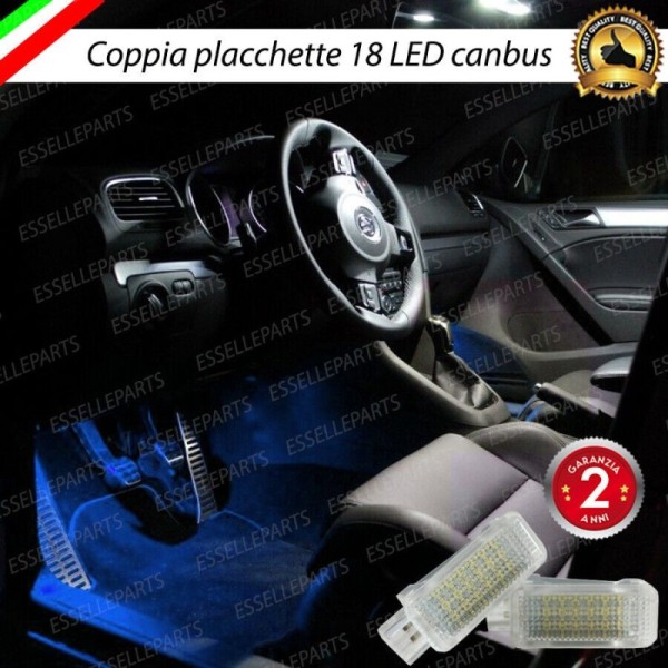 Coppia Placchette da 18 LED Vano Piedi per Volkswagen Golf 7 COLORE BLU