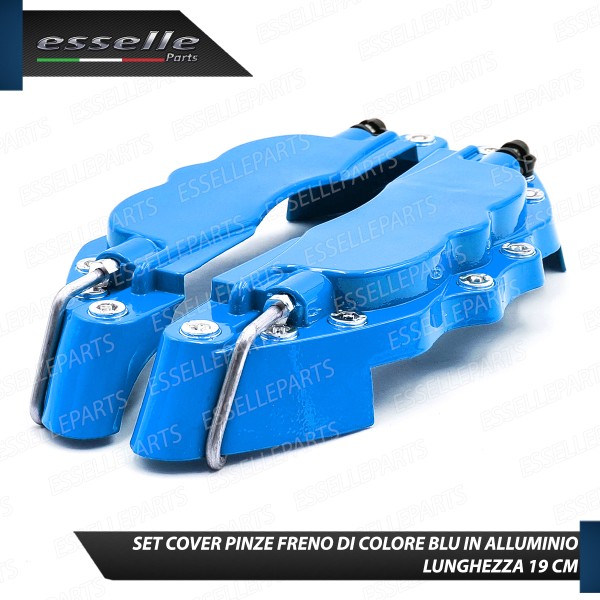 Set Cover Copri Pinze Freni A Disco Blu 19cm In Alluminio Tuning Universali