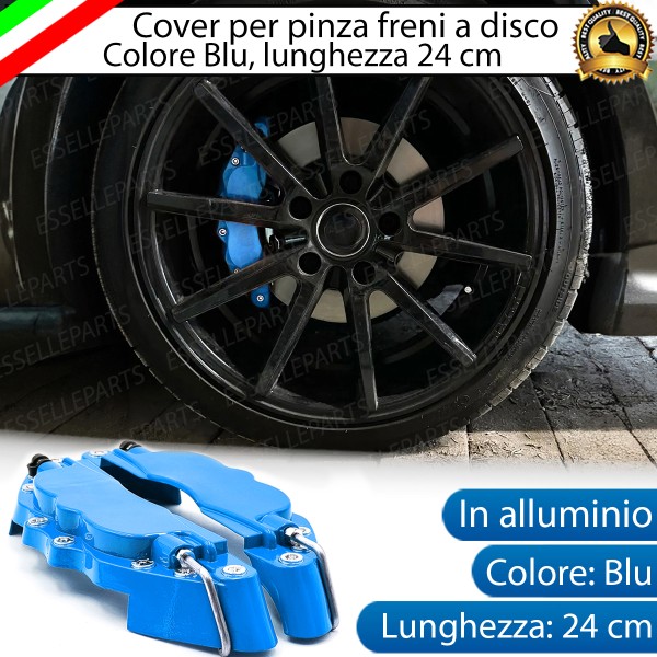 Set Cover Copri Pinze Freni A Disco Blu 24cm In Alluminio Tuning Universali