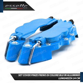 Set Cover Copri Pinze Freni A Disco Blu 24cm In Alluminio Tuning Universali Set Cover Copri Pinze Freni A Disco Blu 24cm In Alluminio Tuning Universali