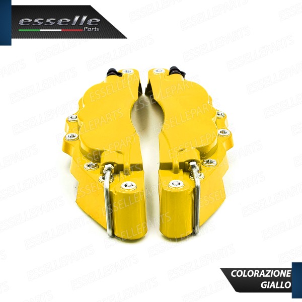 Set Cover Copri Pinze Freni A Disco Giallo 19cm In Alluminio Tuning Universali