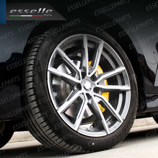 Set Cover Copri Pinze Freni A Disco Giallo 19cm In Alluminio Tuning Universali