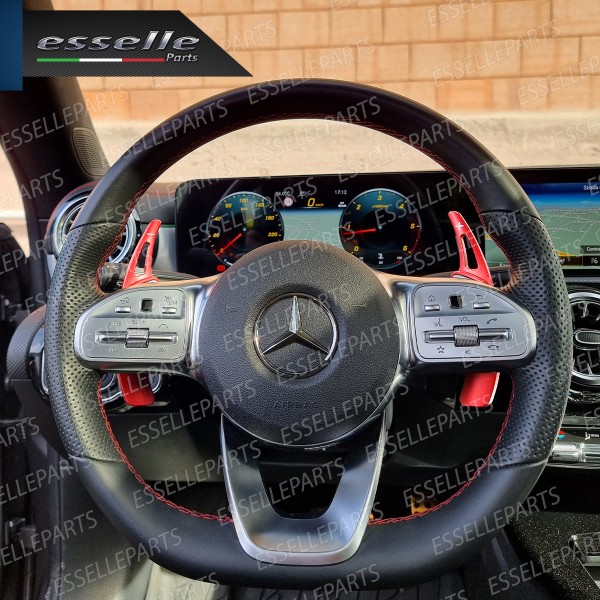 Palette Cambio Al Volante Per Mercedes CLA W118 Alluminio Paddle Leve Colore Rosso