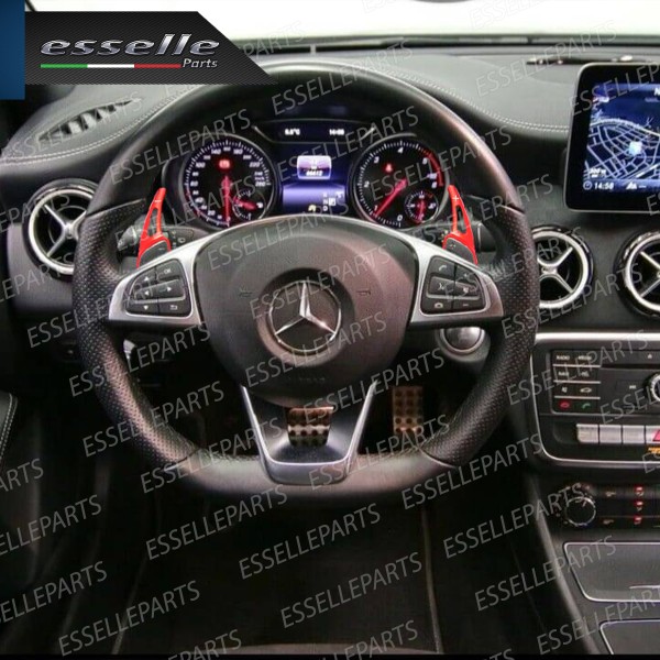 Palette Cambio Al Volante Per Mercedes Classe B W246 Alluminio Paddle Leve Colore Rosso