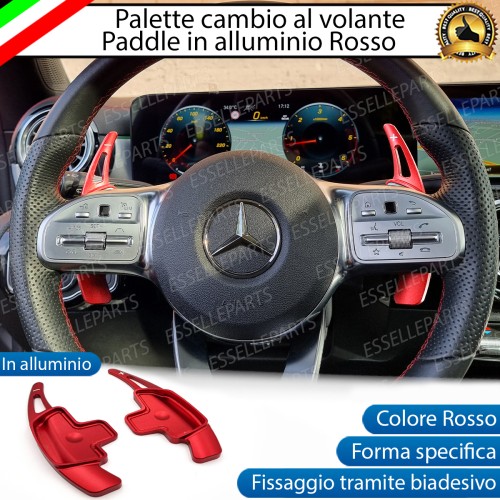 Palette Cambio Al Volante Per Mercedes GLA H247 Alluminio Paddle Leve Colore Rosso