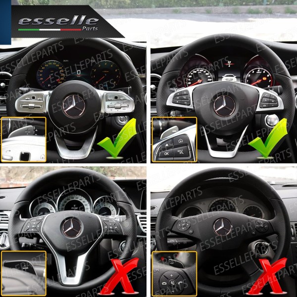 Palette Cambio Al Volante Per Mercedes GLA X156 Alluminio Paddle Leve Colore Rosso