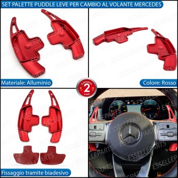 Palette Cambio Al Volante Per Mercedes GLB Alluminio Paddle Leve Colore Rosso