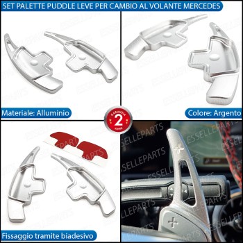 Palette Cambio Al Volante Per Mercedes GLK Alluminio Paddle Leve Colore Argento