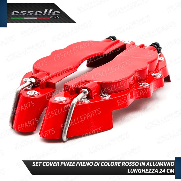 Set Cover Copri Pinze Freni A Disco Rosso 24cm In Alluminio Tuning Universali