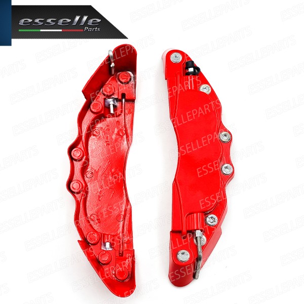 Set Cover Copri Pinze Freni A Disco Rosso 24cm In Alluminio Tuning Universali