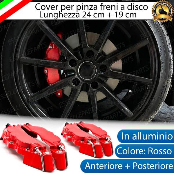 Set 4 Cover Copri Pinze Freni Rosso Anteriore + Posteriore Alluminio