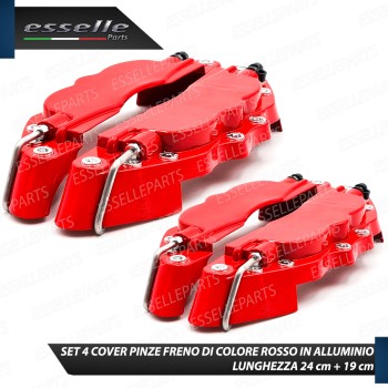 Set 4 Cover Copri Pinze Freni Rosso Anteriore + Posteriore Alluminio Set 4 Cover Copri Pinze Freni Rosso Anteriore + Posteriore Alluminio