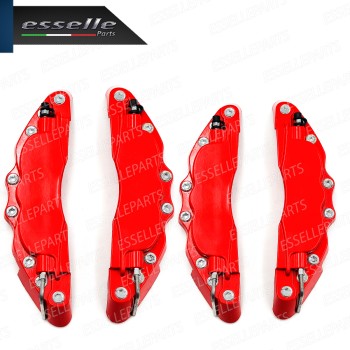 Set 4 Cover Copri Pinze Freni Rosso Anteriore + Posteriore Alluminio Set 4 Cover Copri Pinze Freni Rosso Anteriore + Posteriore Alluminio