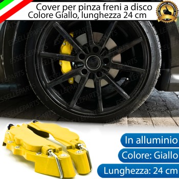 Set Cover Copri Pinze Freni A Disco Giallo 24cm In Alluminio Tuning Universali Set Cover Copri Pinze Freni A Disco Giallo 24cm In Alluminio Tuning Universali